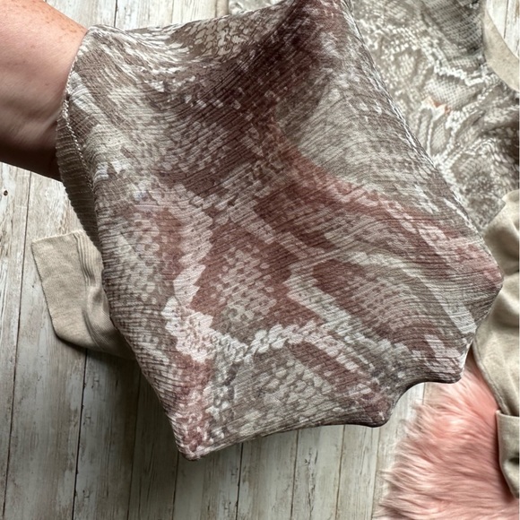 89th & Madison Open Front Cardigan | Small | Oatmeal Heather w/Nut Python NWT - Picture 7 of 7